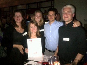 Stacey, Lisa Emily, Patrick and Mark on hand to pick up the Silver COPA for best blog